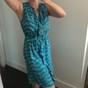 BLUE SILK DRESS FROM ANTHROPOLOGIE
